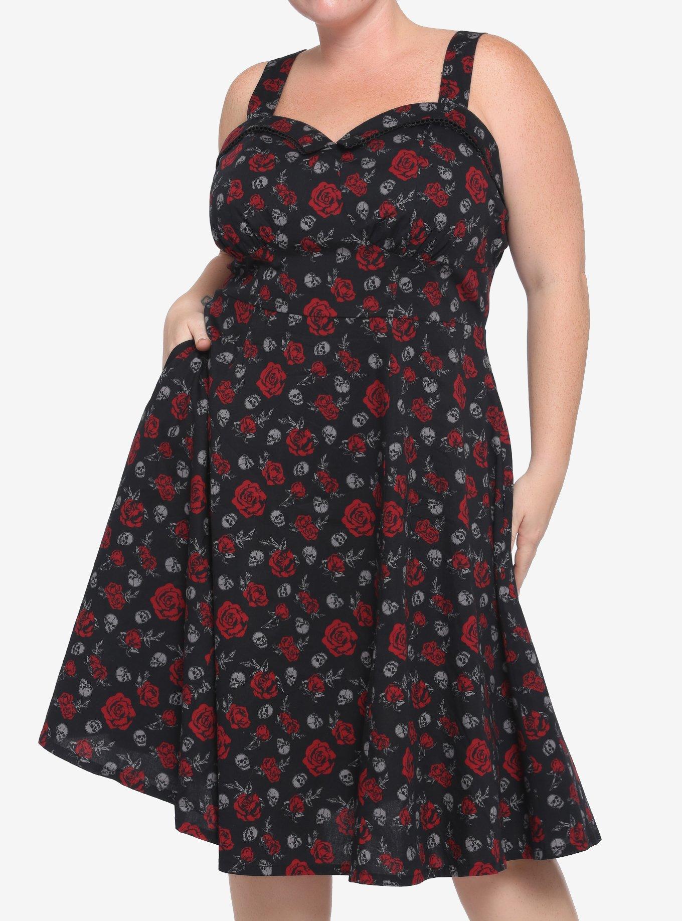 Skulls & Red Roses Retro Dress Plus Size Hot Topic