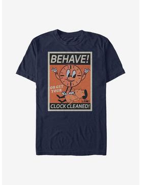 Marvel Loki Behave! Or Get Your Clock Cleaned! T-Shirt, NAVY, hi-res
