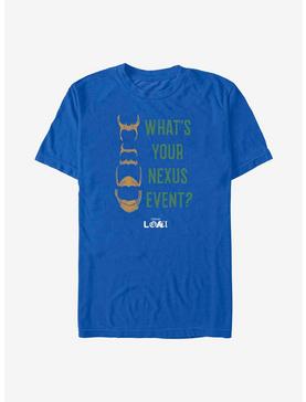 Marvel Loki What's Your Nexus Event? T-Shirt, ROYAL, hi-res
