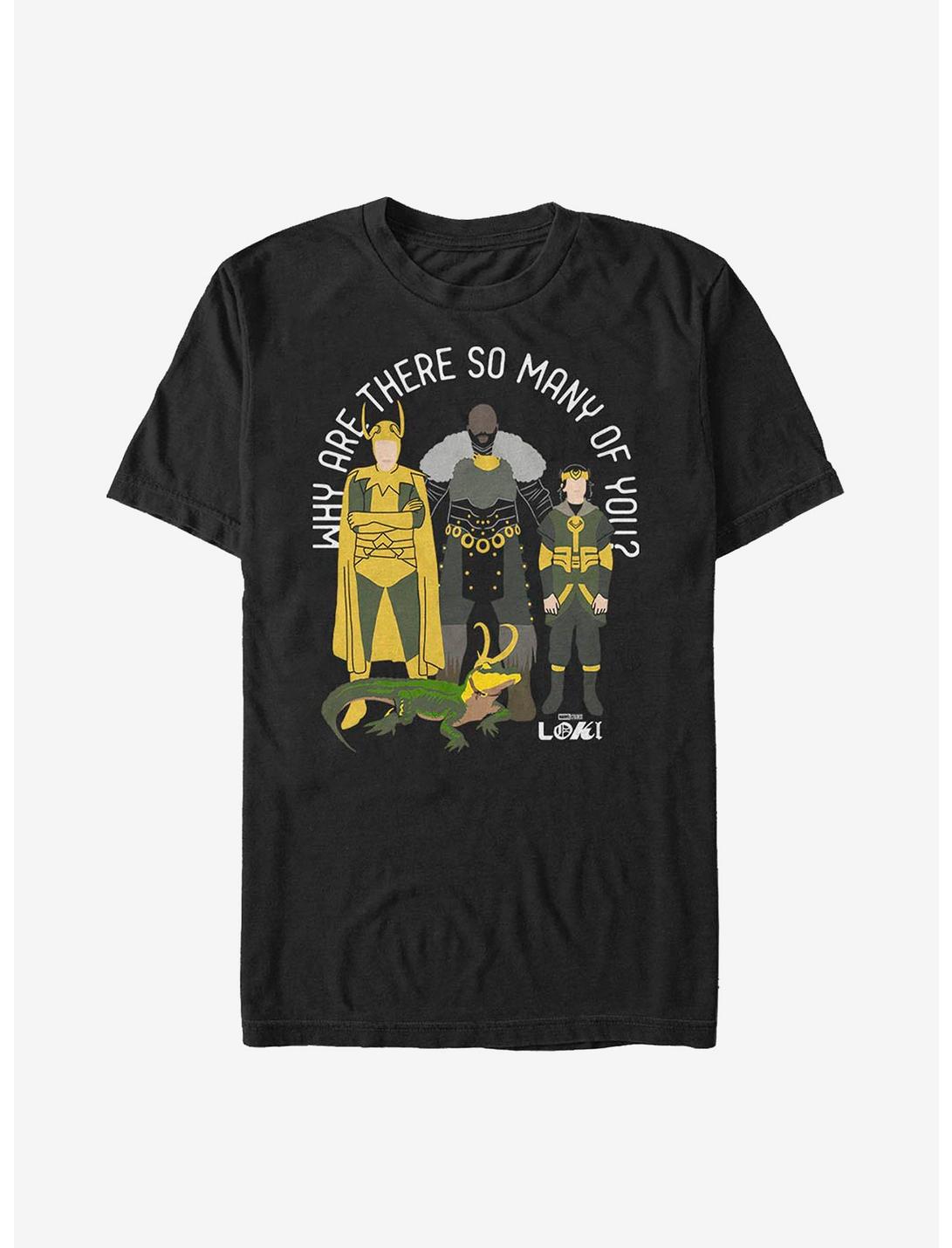 Marvel Loki Why Are There So Many Of You? T-Shirt, BLACK, hi-res