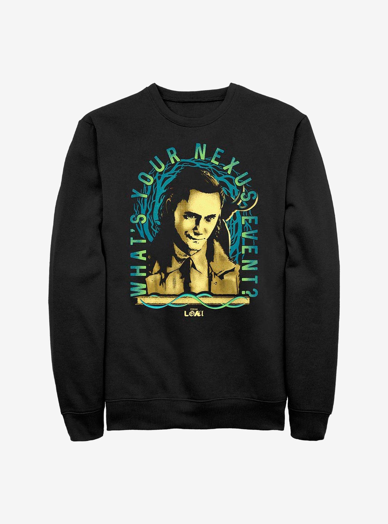 Marvel Loki What's Your Nexus Event? Frame Crew Sweatshirt, BLACK, hi-res