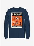 Marvel Loki Behave! Or Get Your Clock Cleaned! Long-Sleeve T-Shirt, NAVY, hi-res
