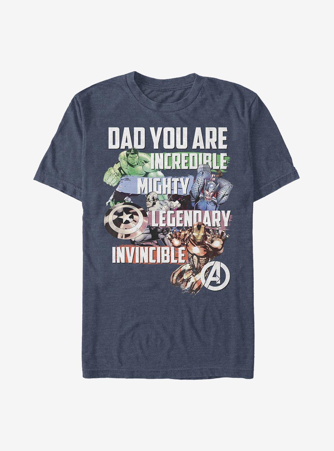 Marvel Avengers Avenger Dad T-Shirt, NAVY HTR, hi-res