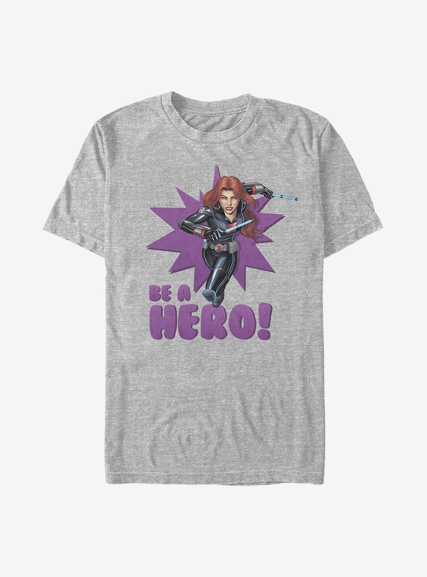 Marvel Black Widow Be A Hero T-Shirt, ATH HTR, hi-res