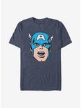 Marvel Captain America Cartoon Head T-Shirt, NAVY HTR, hi-res