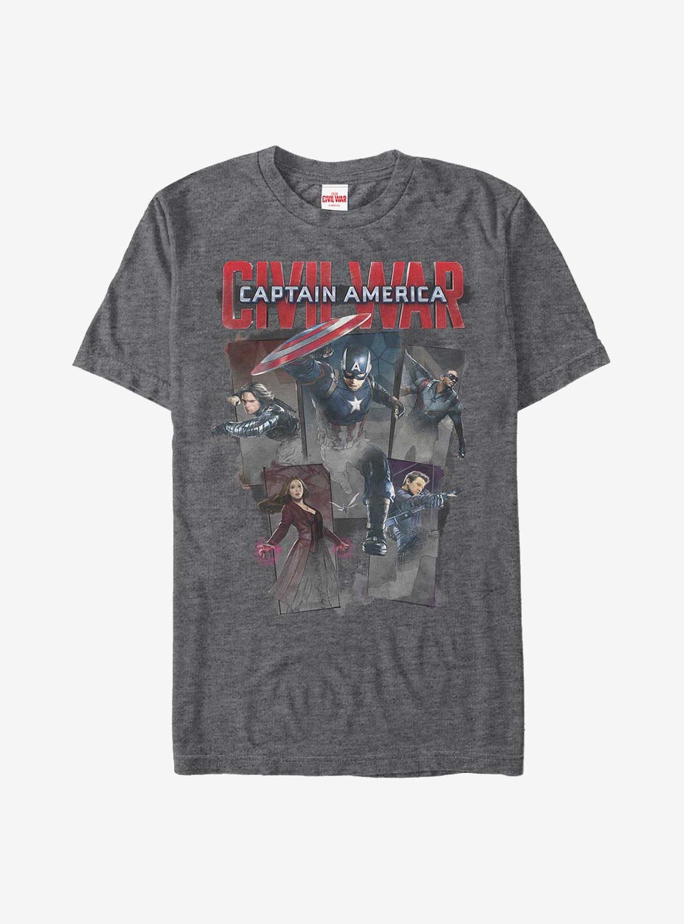 Marvel Captain America Civil War T Shirt GREY Hot Topic