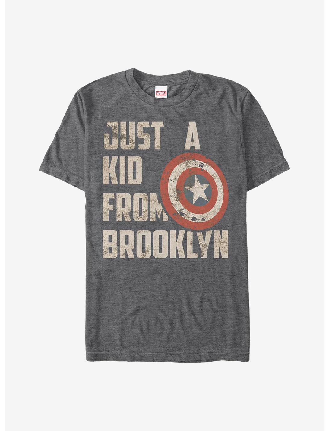 Marvel Captain America In Brooklyn T-Shirt, CHAR HTR, hi-res