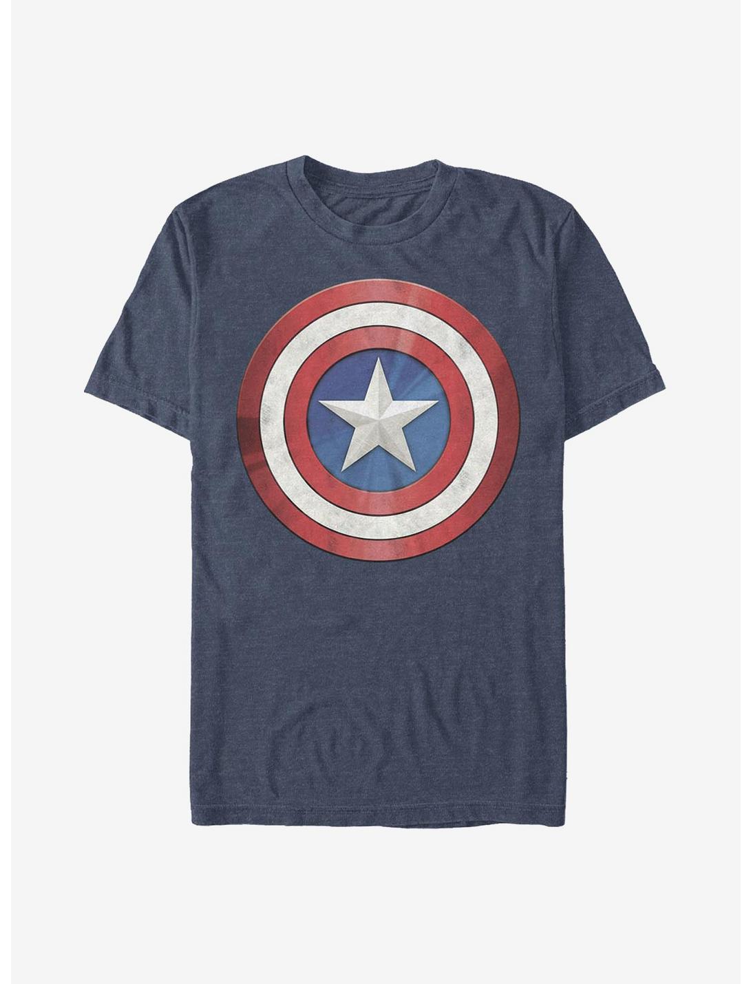 Marvel Captain America Shiny Shield T-Shirt, NAVY HTR, hi-res