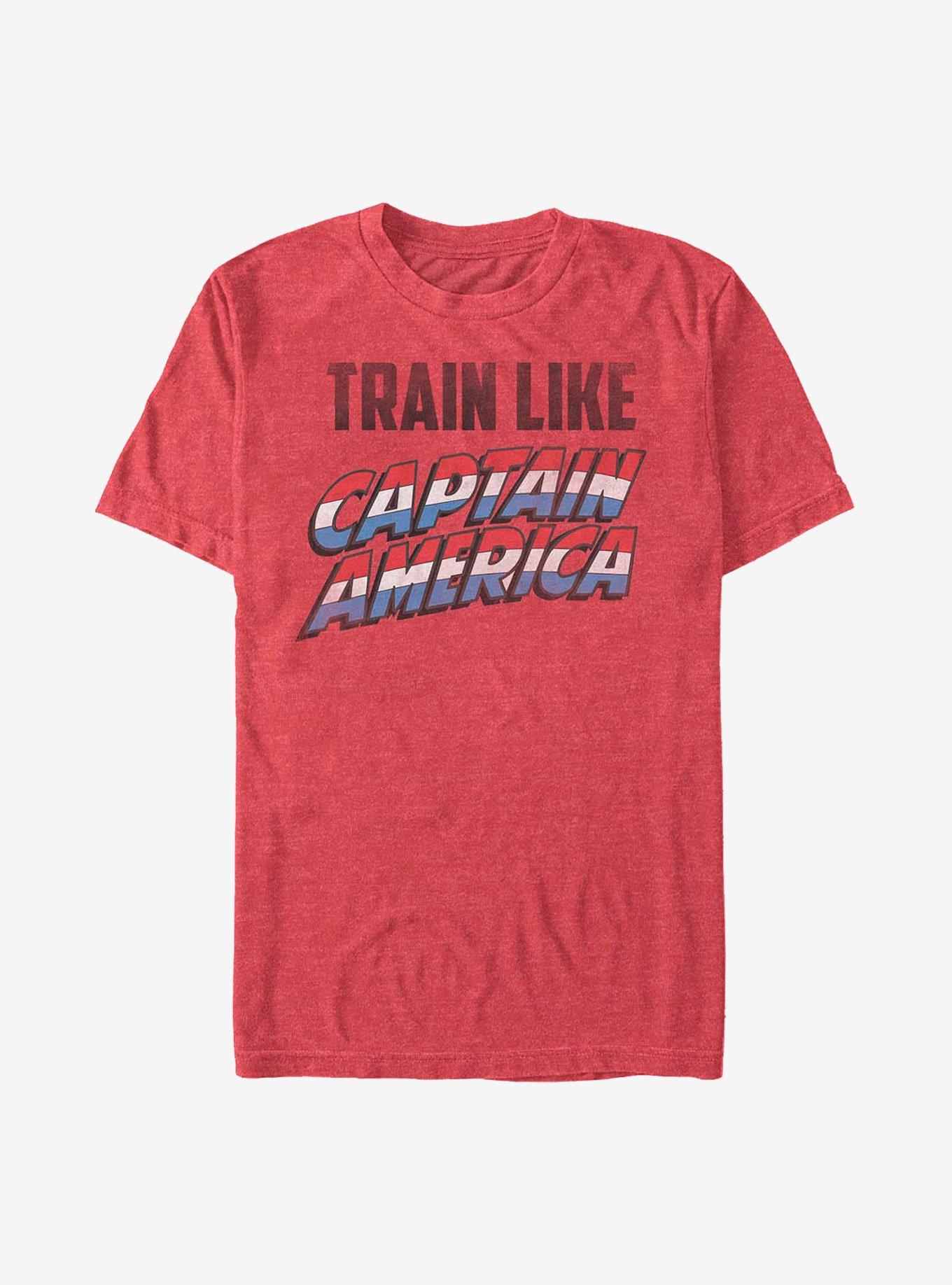 Marvel Captain America Train Like T-Shirt, RED HTR, hi-res