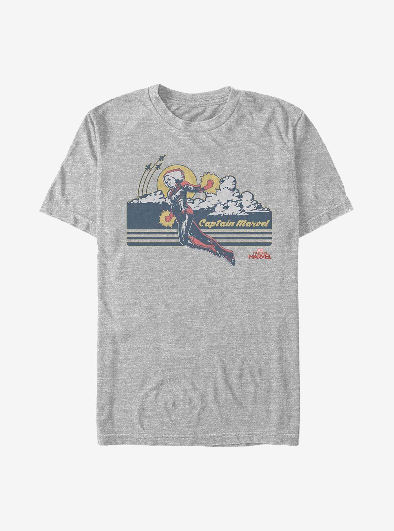 Marvel Captain Marvel Sunset Hero Logo T-Shirt, , hi-res