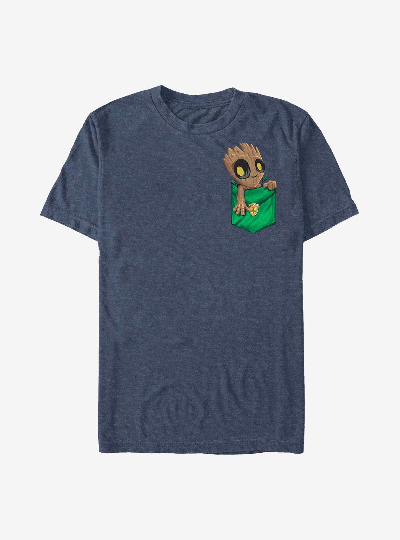 Marvel Guardians Of The Galaxy Groot Cutie Badge T-Shirt, NAVY HTR, hi-res