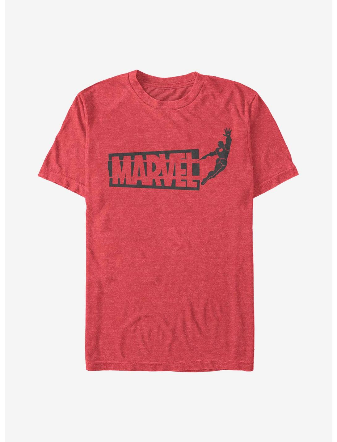 Marvel Iron Man Fly By Logo T-Shirt, RED HTR, hi-res
