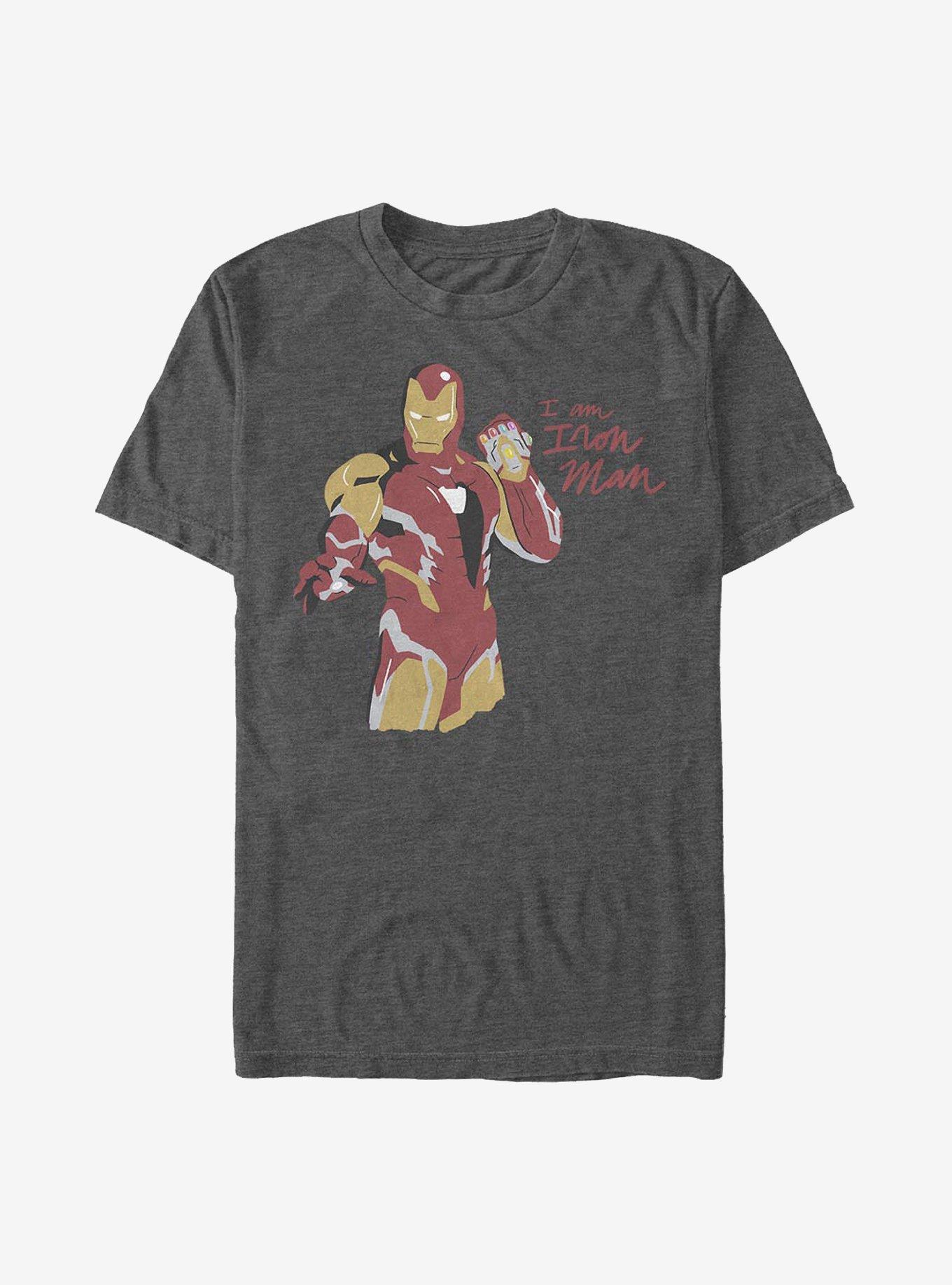 Marvel Iron Man Iron Scribbles T-Shirt, CHAR HTR, hi-res