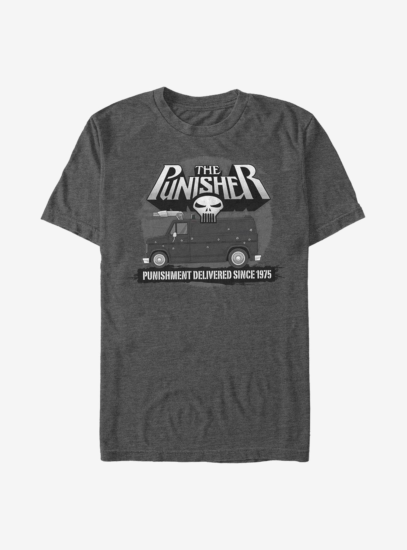 Marvel Punisher Punishment Delivered T-Shirt, CHAR HTR, hi-res