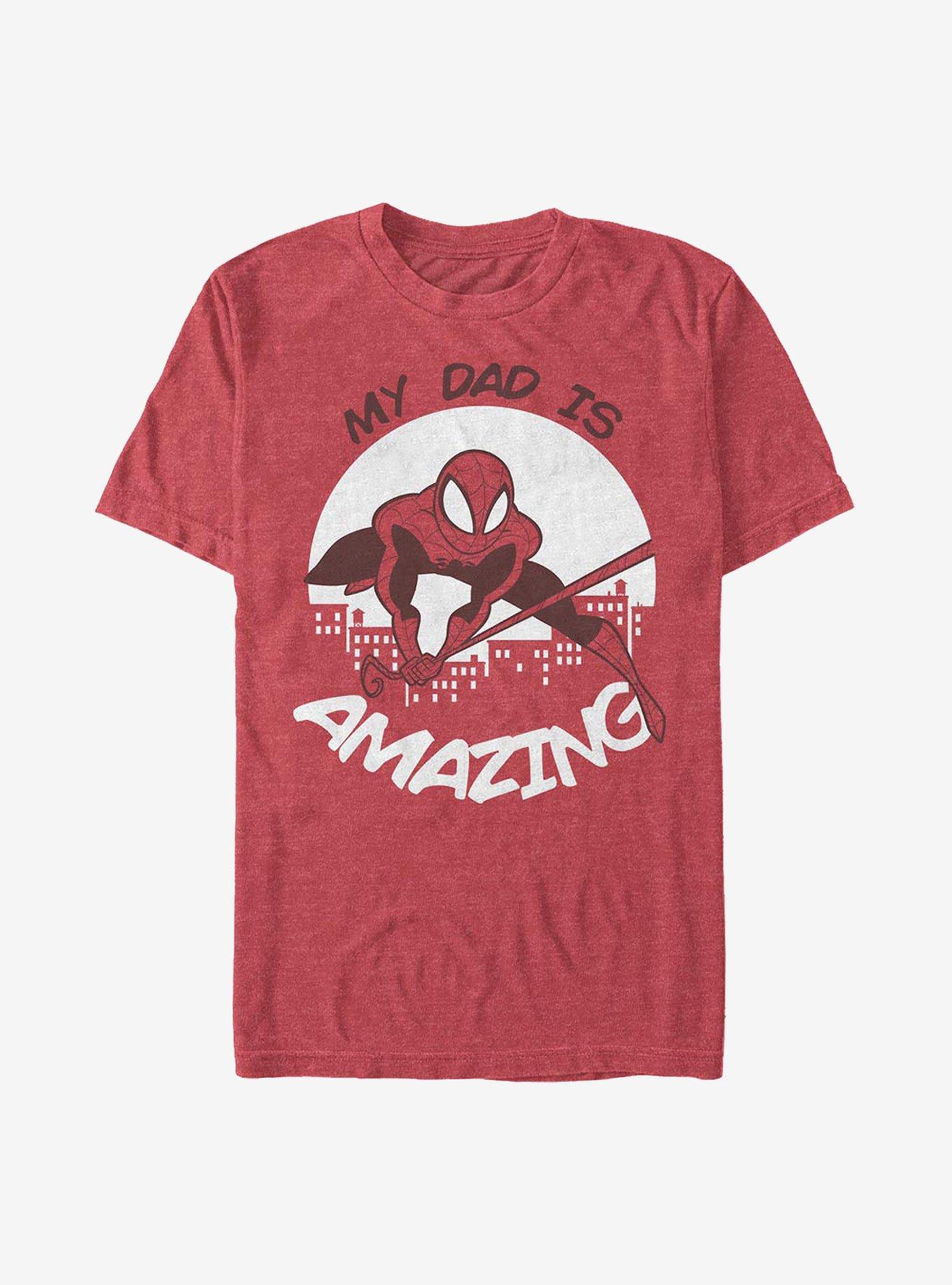 Marvel Spider-Man My Dad Is Amazing T-Shirt, RED HTR, hi-res
