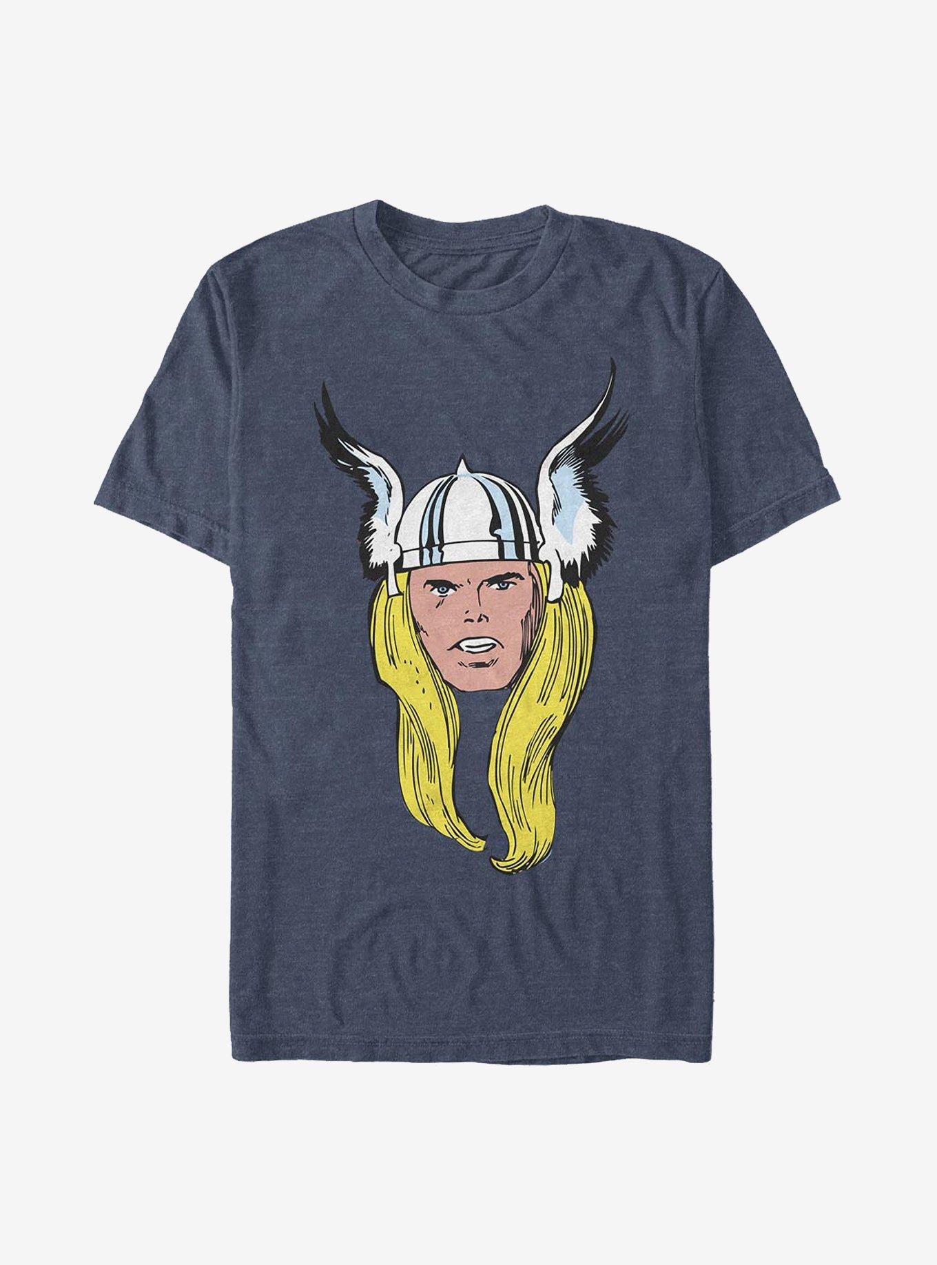 Marvel Thor Cartoon Head T-Shirt, NAVY HTR, hi-res