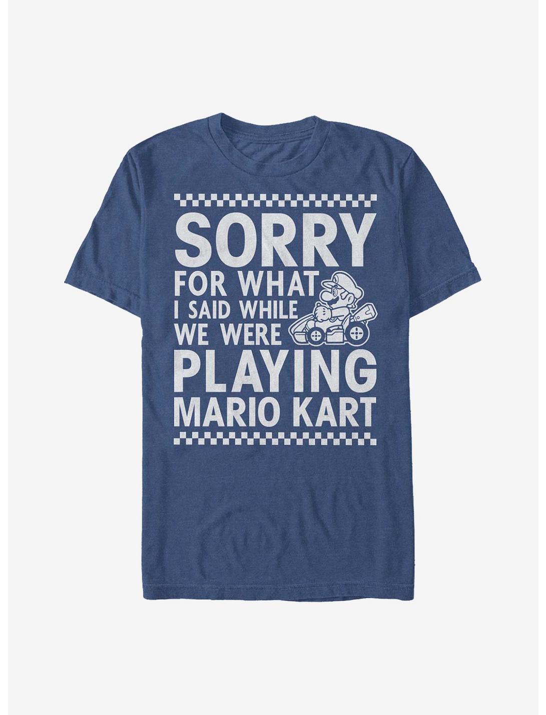 Nintendo Mario Sorry For What I Said T-Shirt, NAVY HTR, hi-res