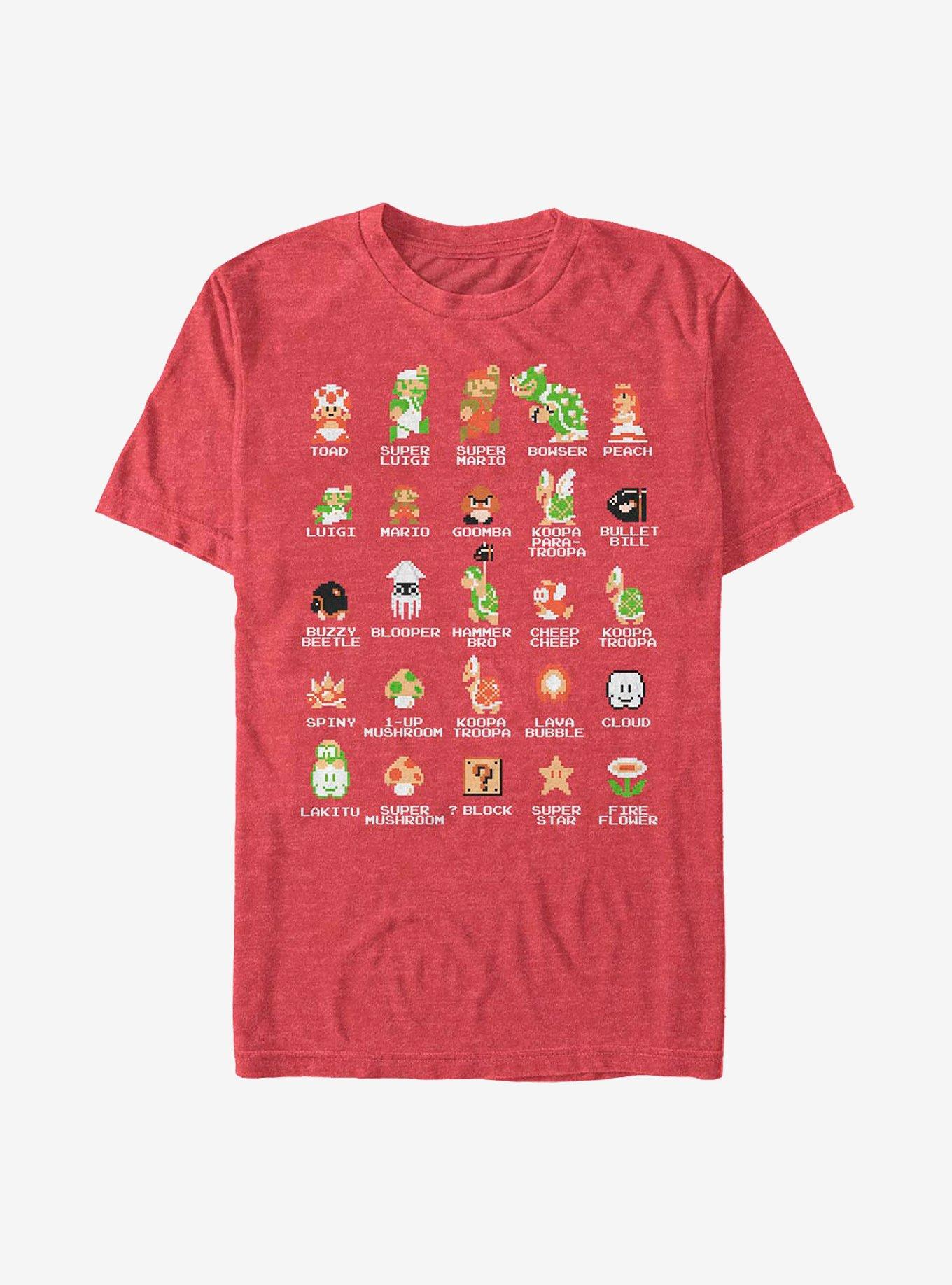 Nintendo Mario Pixel Cast T-Shirt, , hi-res