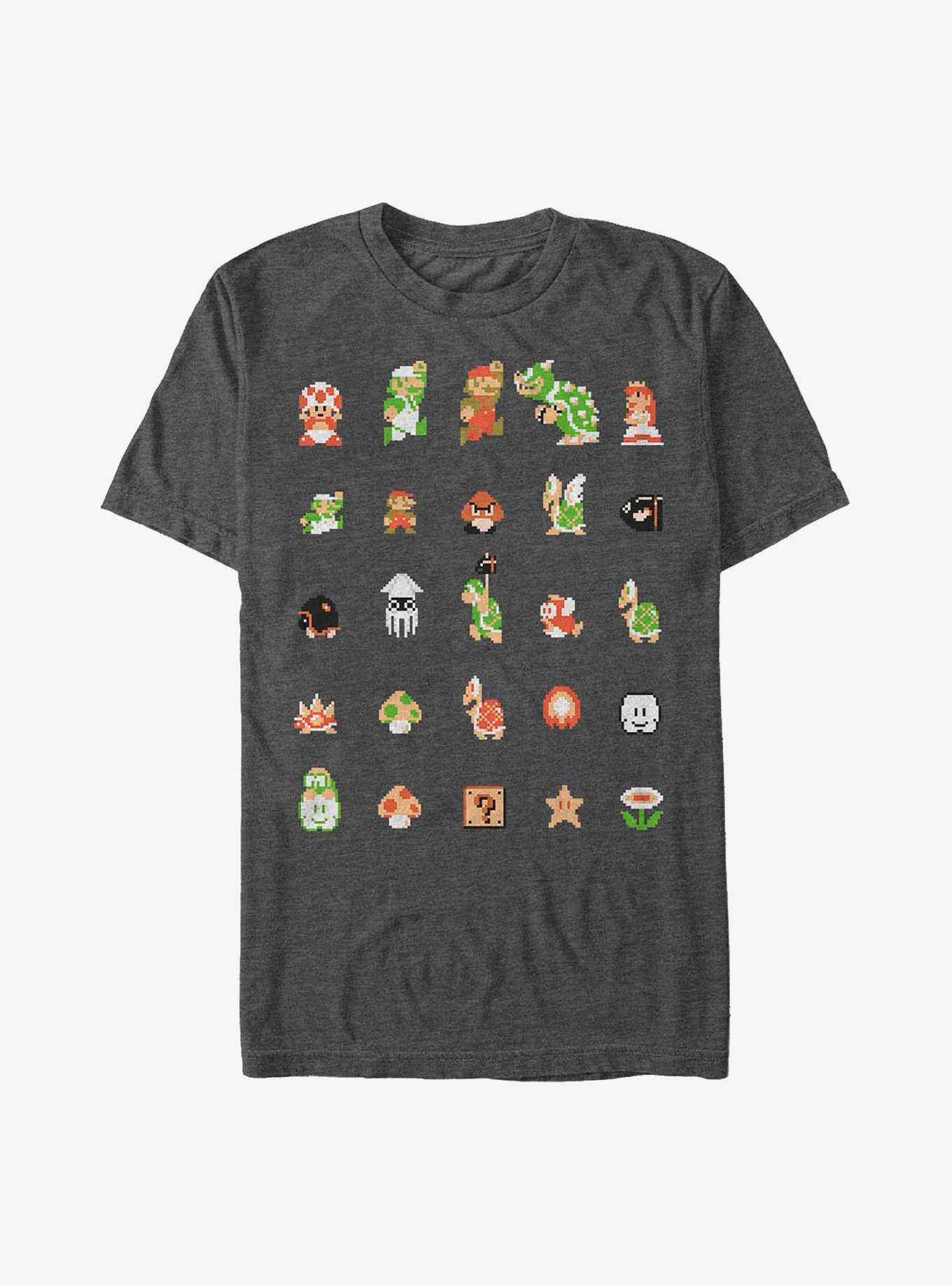 Nintendo Mario The Players T-Shirt, CHAR HTR, hi-res