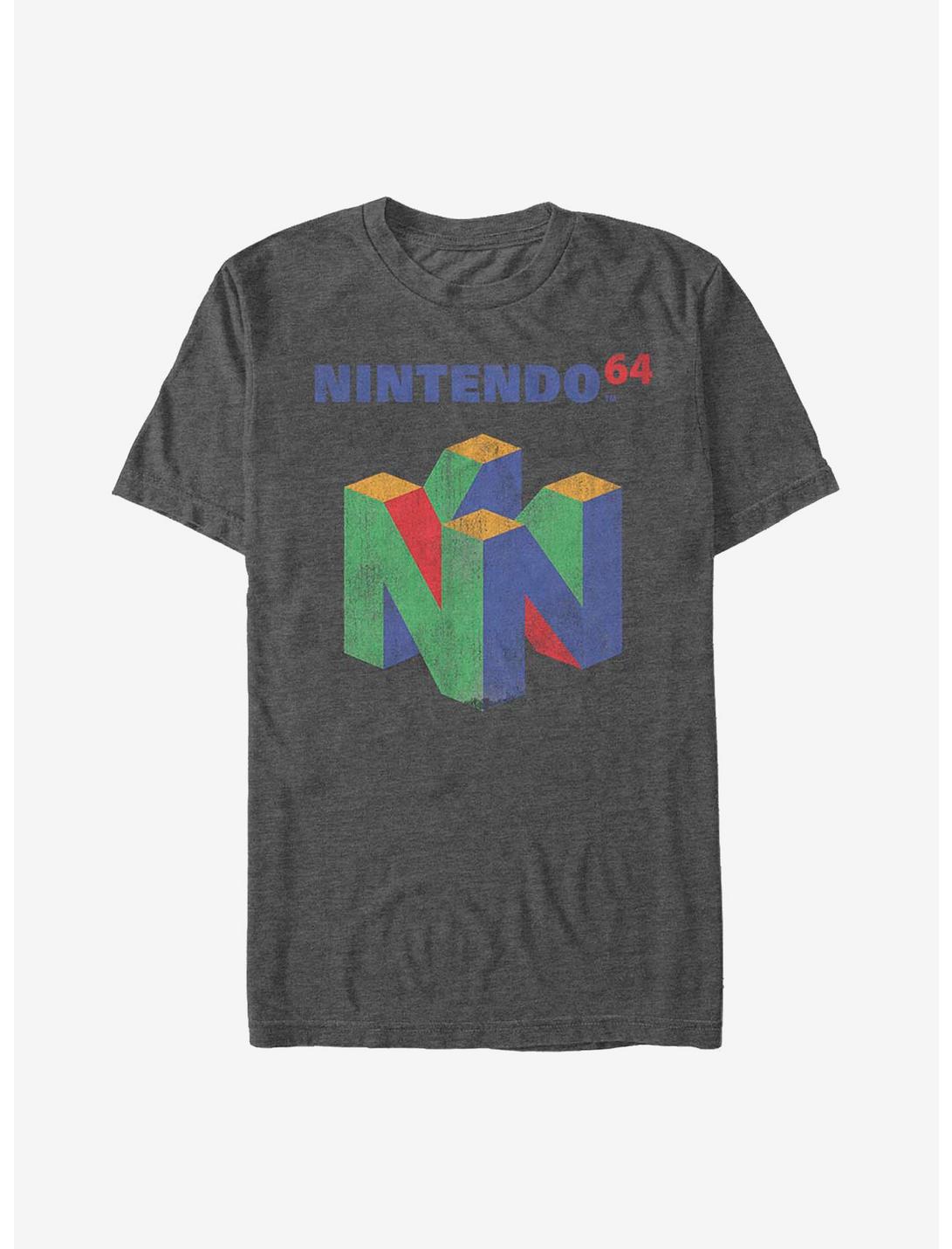 Nintendo 64 Logo T-Shirt, CHAR HTR, hi-res