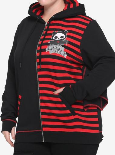 Skelanimals Diego Stripe Split Girls Hoodie Plus Size | Hot Topic