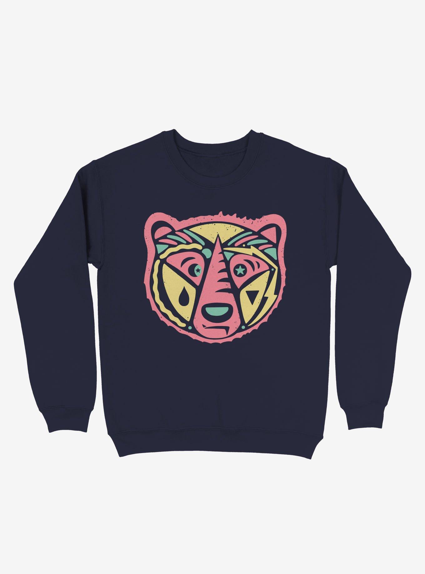 Grizzly Bear Art Sweatshirt, NAVY, hi-res