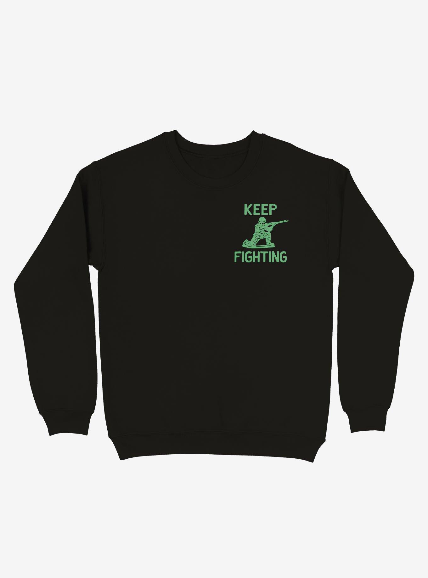 Keep Fighting Soldier Sweatshirt, BLACK, hi-res