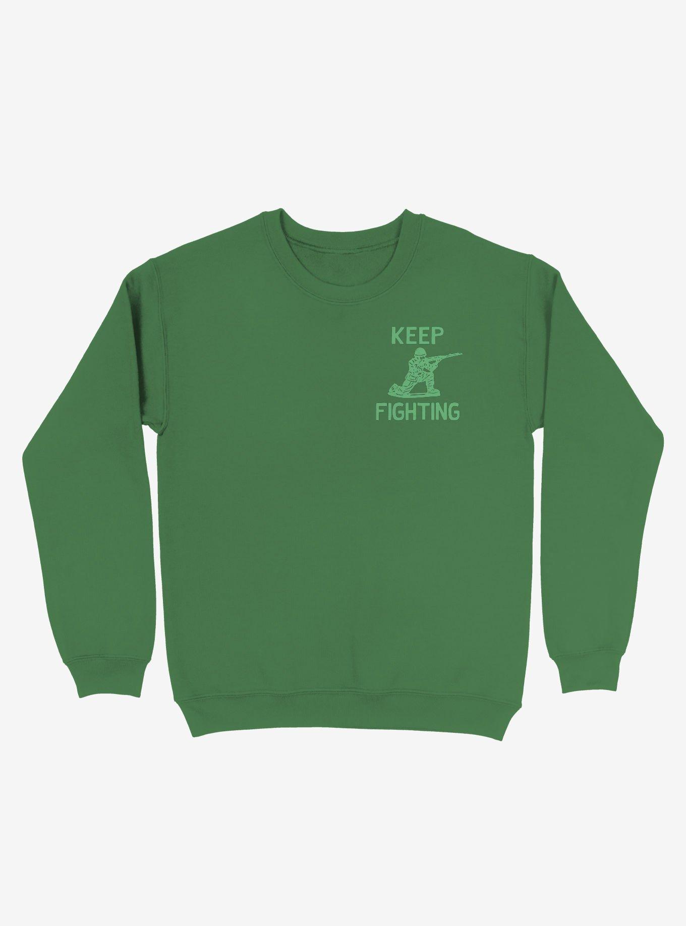 Keep Fighting Soldier Sweatshirt, KELLY GREEN, hi-res