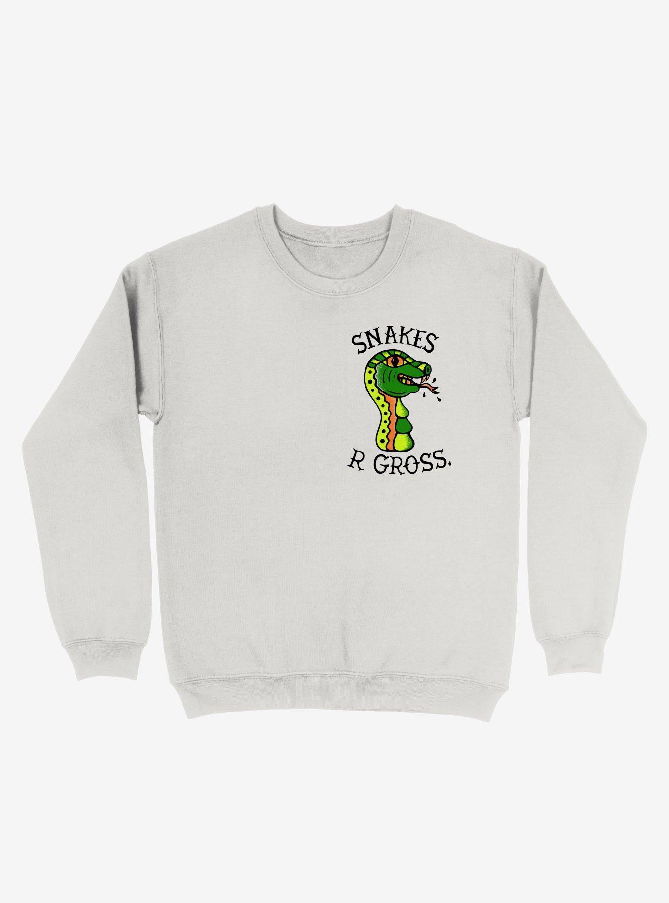 Snakes Are Gross Sweatshirt, WHITE, hi-res