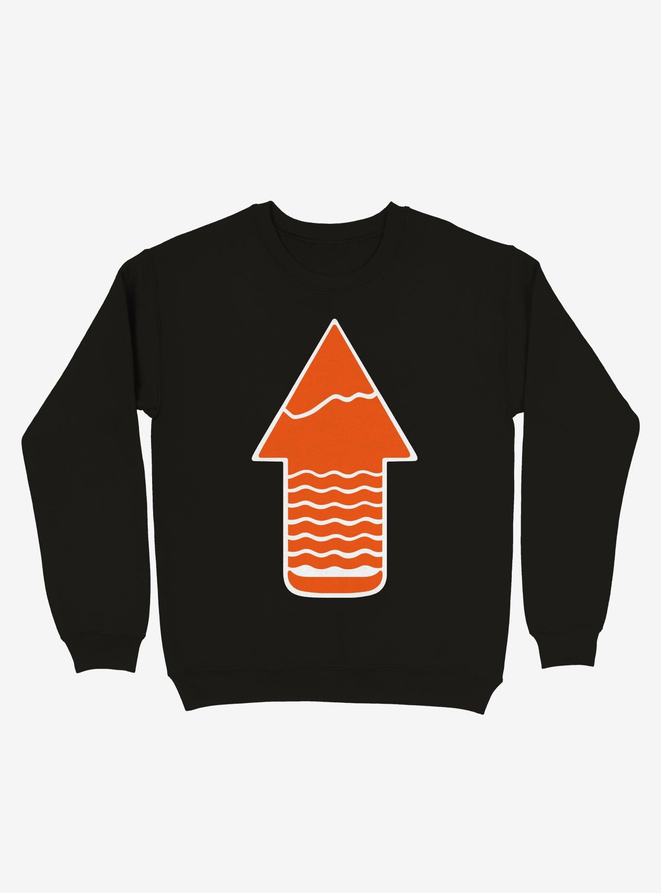 Take A Hike Up Arrow Art Sweatshirt, BLACK, hi-res