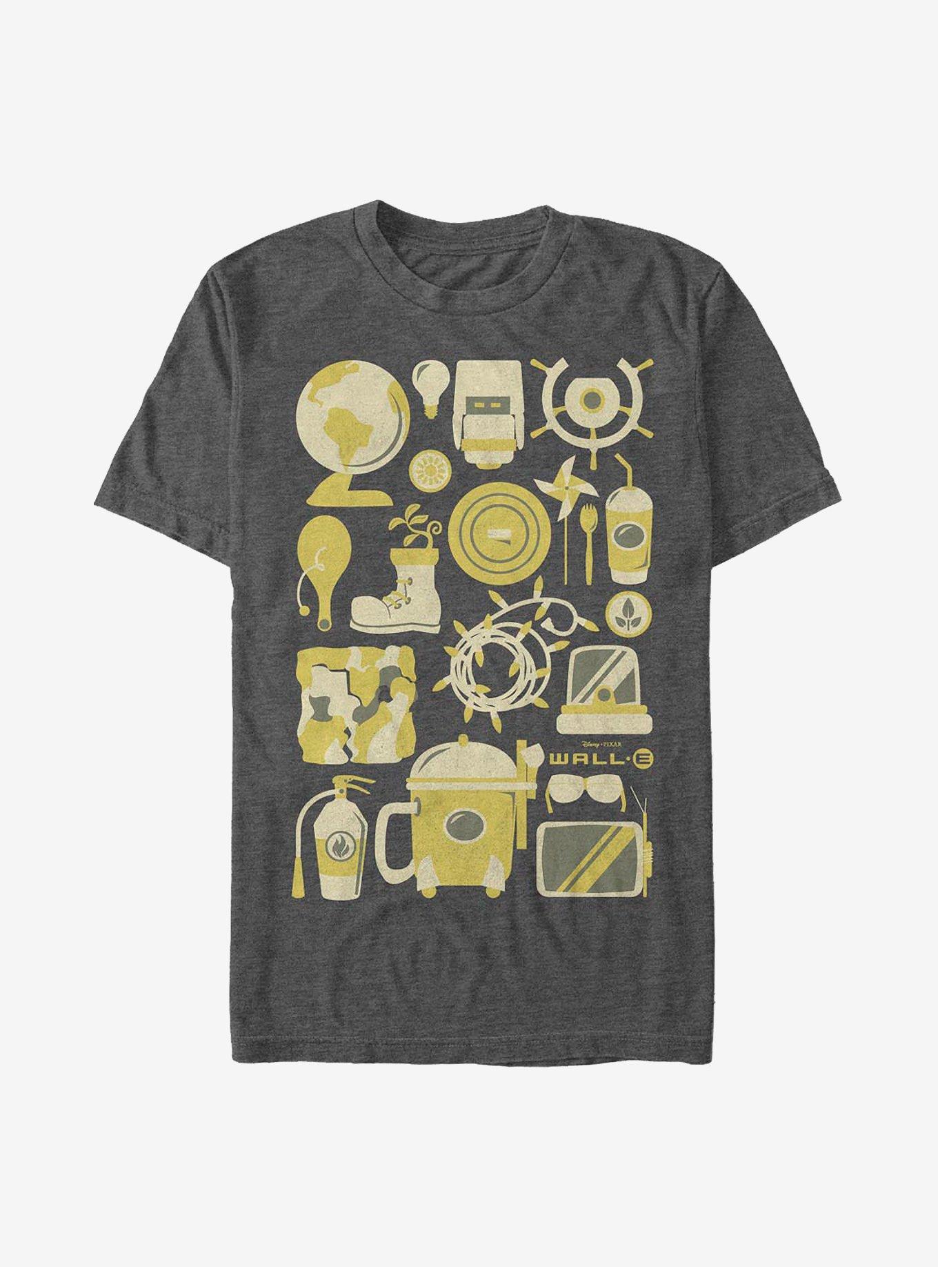 Disney Pixar Wall-E Icons T-Shirt, CHAR HTR, hi-res