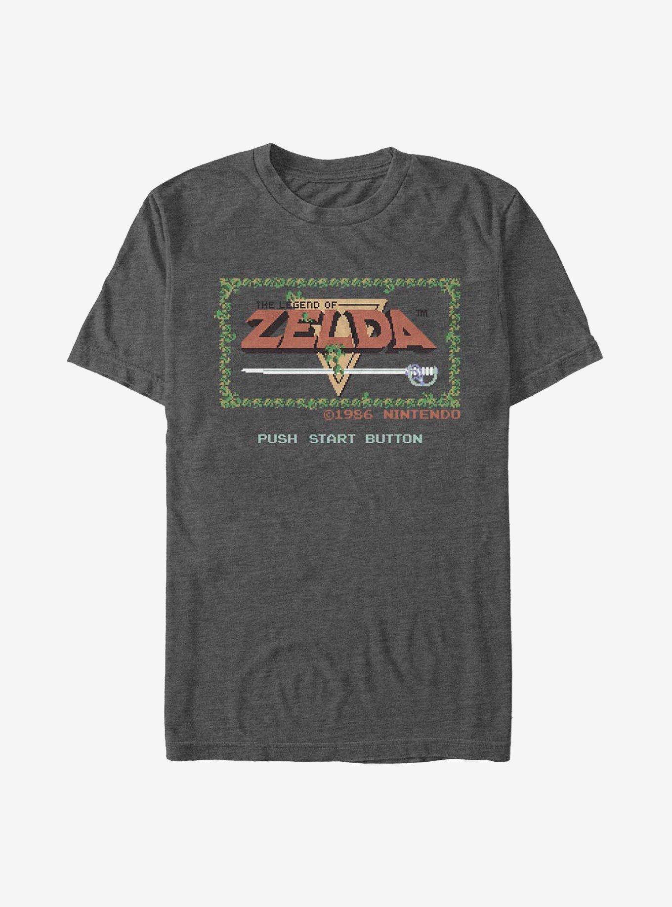 Nintendo Zelda Pixelated T-Shirt, CHAR HTR, hi-res