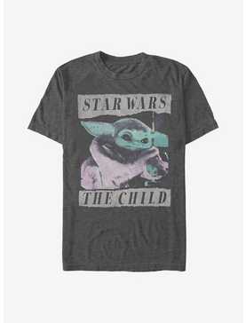 Star Wars The Mandalorian Grungy The Child Photo T-Shirt, CHAR HTR, hi-res