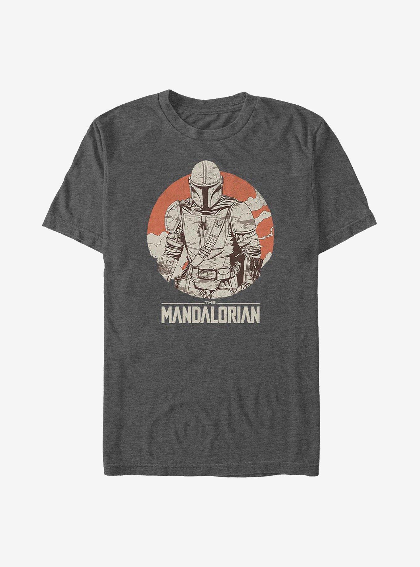 Star Wars The Mandalorian Orange Rider T-Shirt, CHAR HTR, hi-res