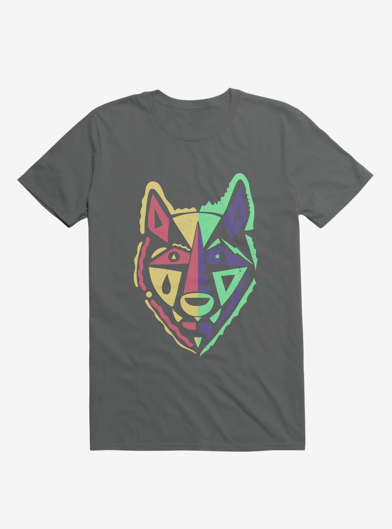 Day And Night Wolf Art T-Shirt, ASPHALT, hi-res