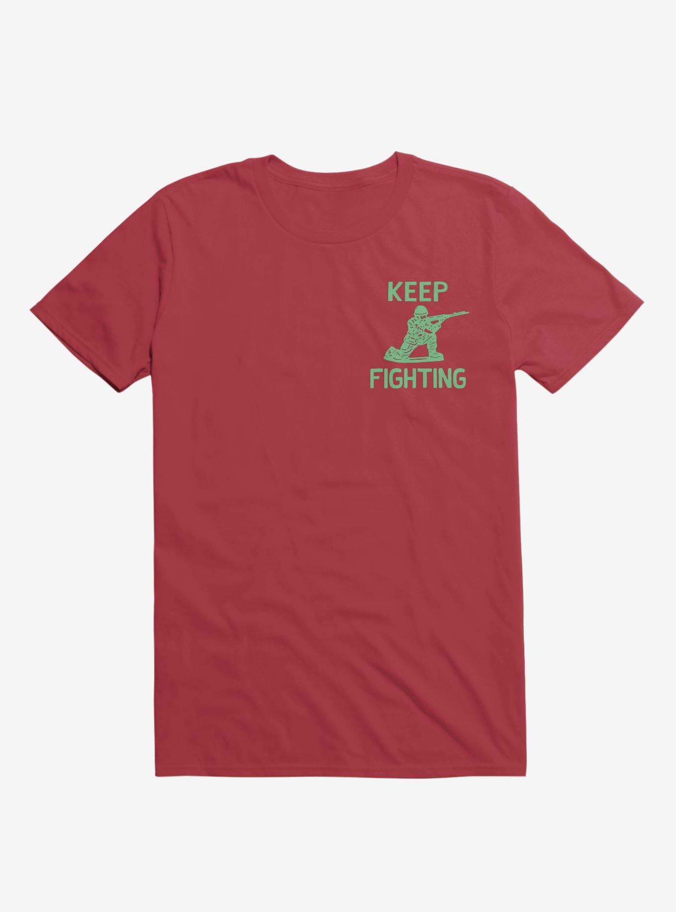 Keep Fighting Soldier T-Shirt, RED, hi-res