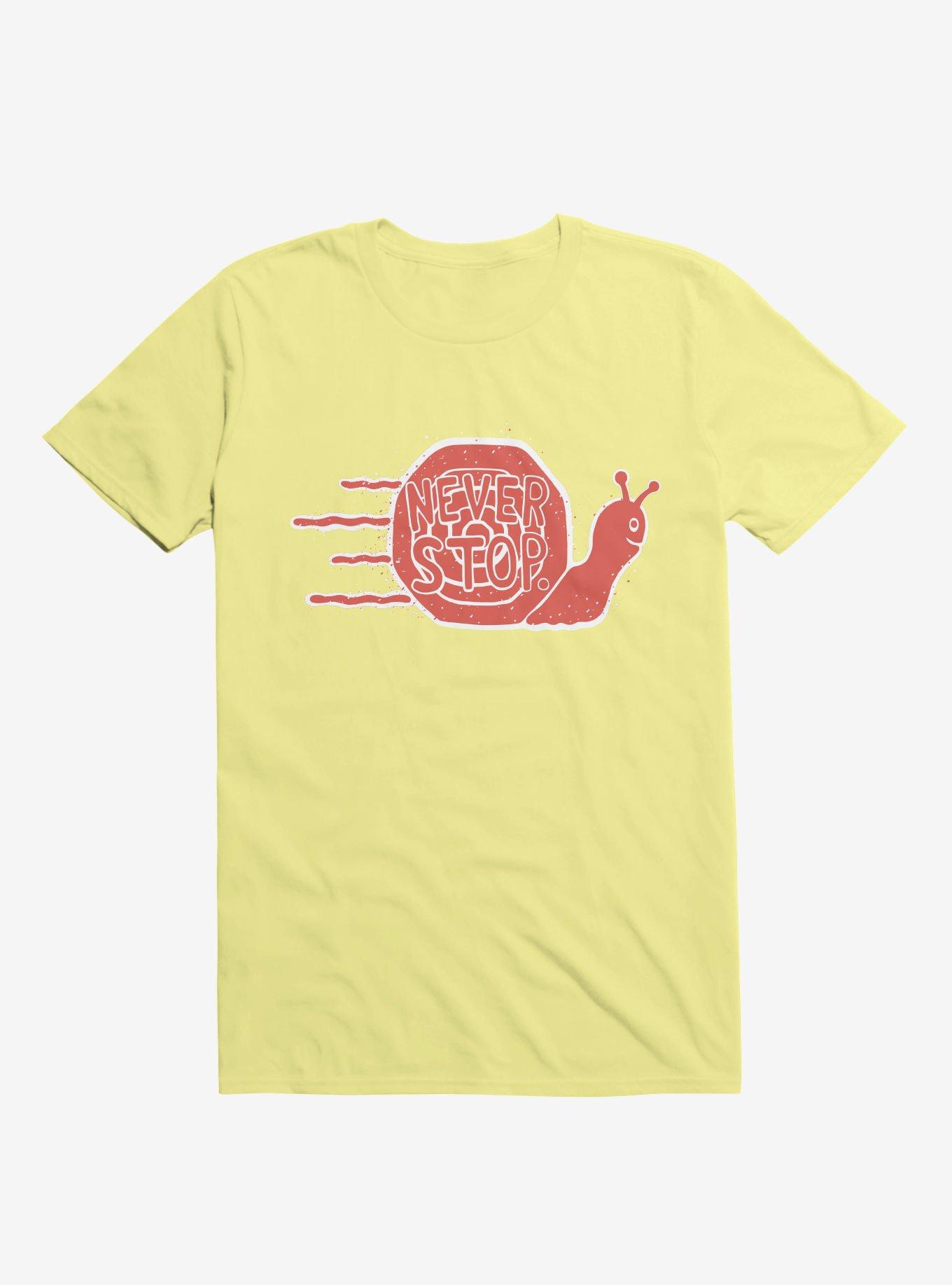 Never Stop Snail T-Shirt, CORN SILK, hi-res