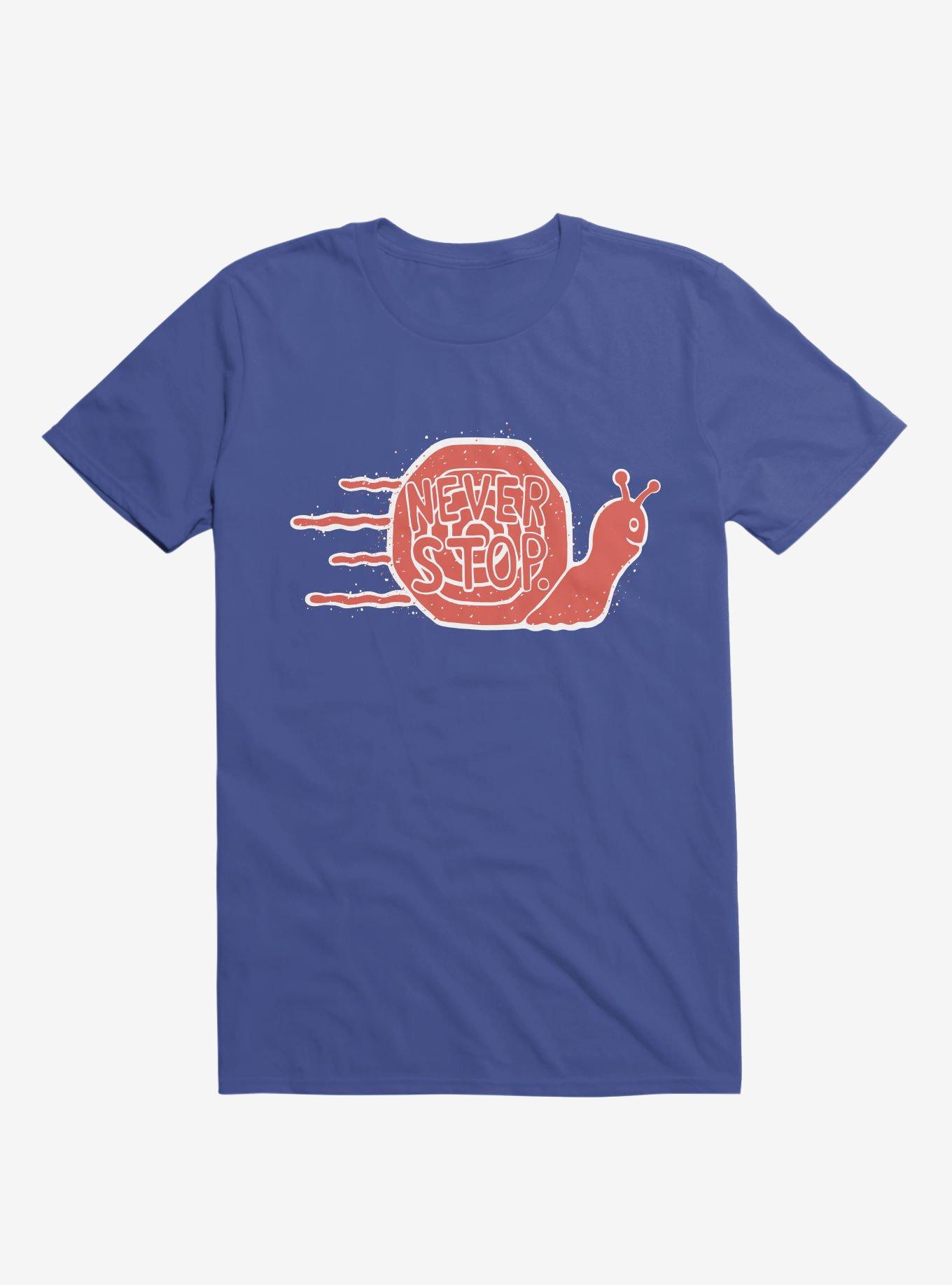 Never Stop Snail T-Shirt, ROYAL, hi-res