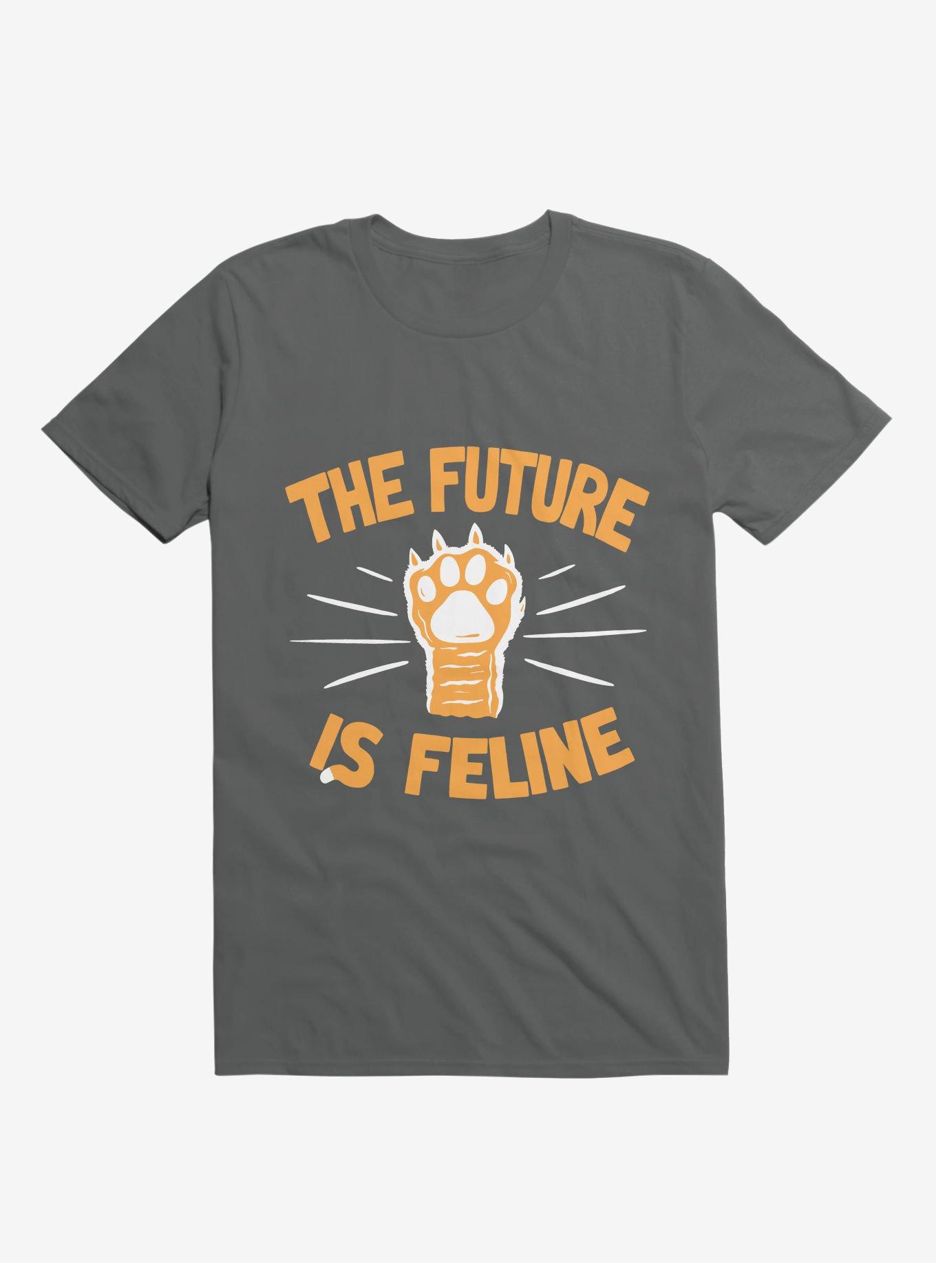 The Future Is Feline Cat T-Shirt, ASPHALT, hi-res