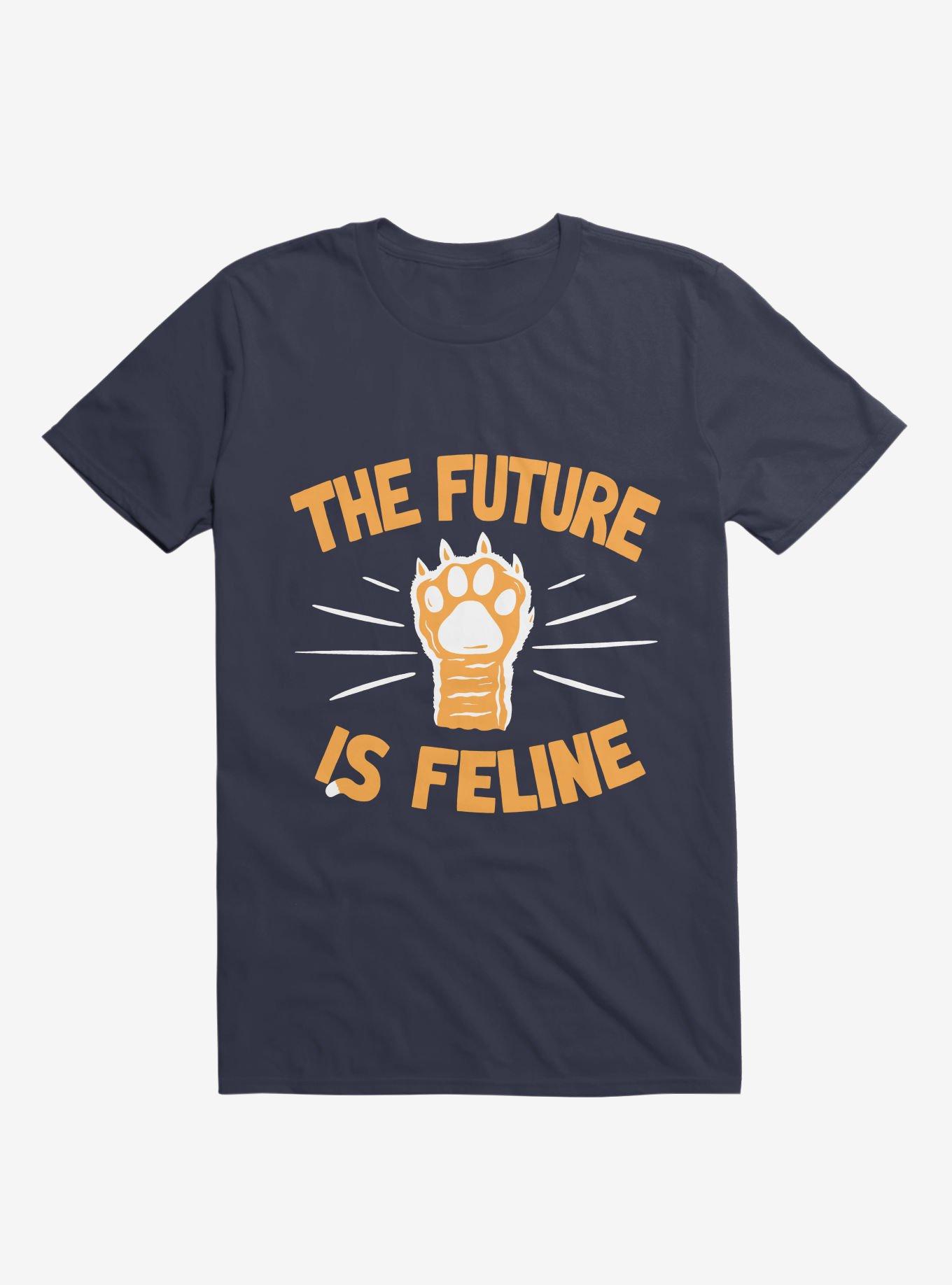 The Future Is Feline Cat T-Shirt, NAVY, hi-res