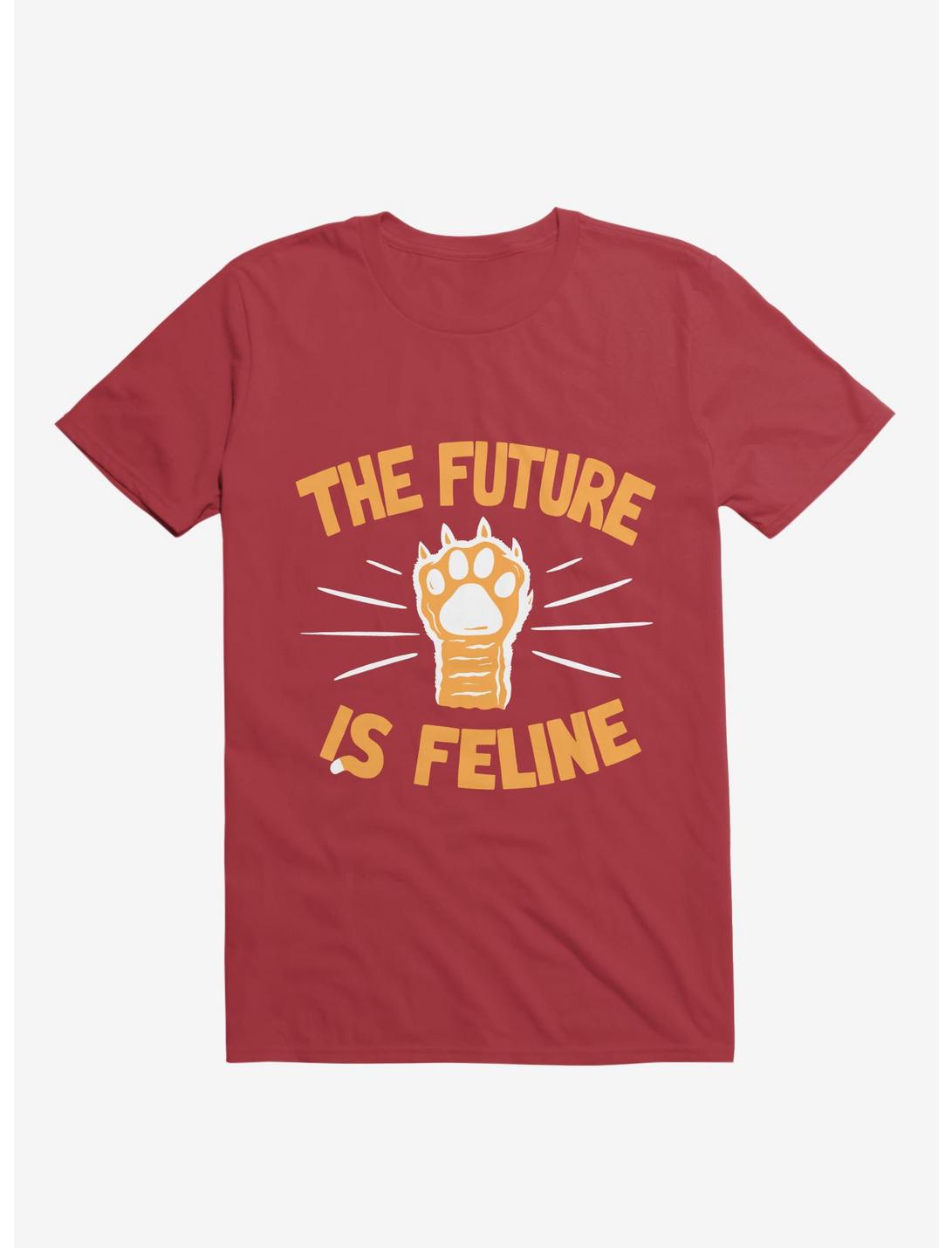 The Future Is Feline Cat T-Shirt, RED, hi-res