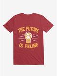 The Future Is Feline Cat T-Shirt, RED, hi-res
