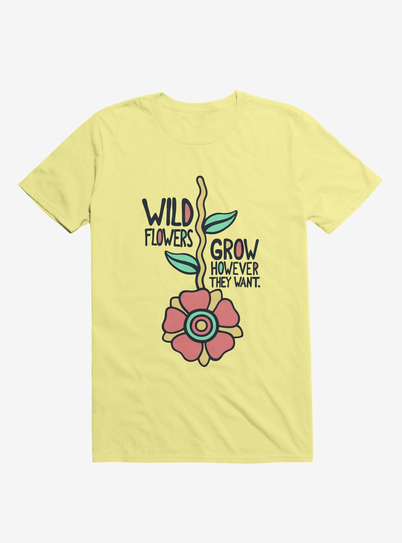Wildflowers Grow However They Want T-Shirt, CORN SILK, hi-res