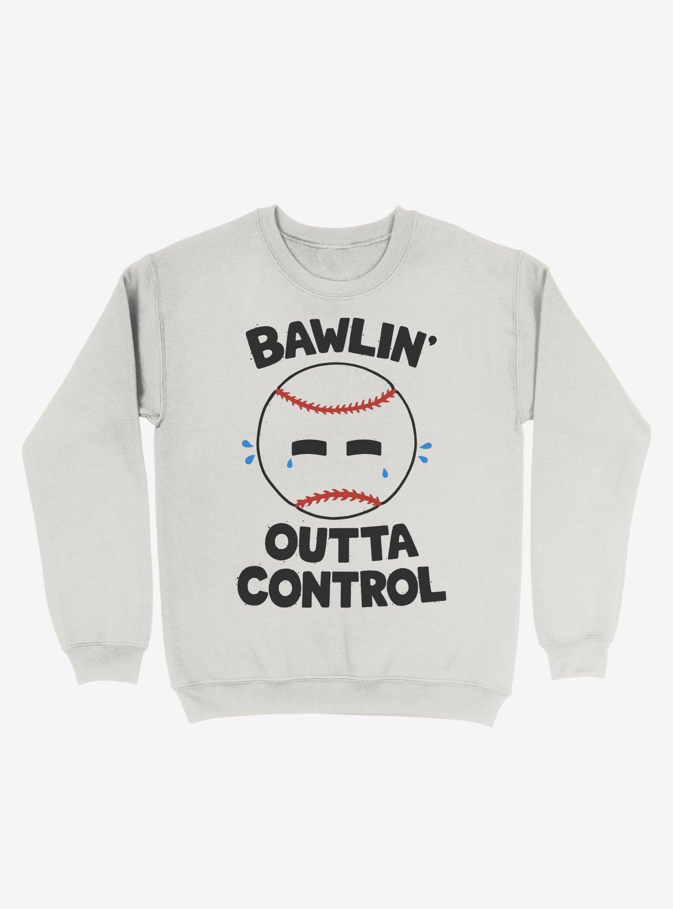 Bawlin Baseball Sweatshirt, WHITE, hi-res
