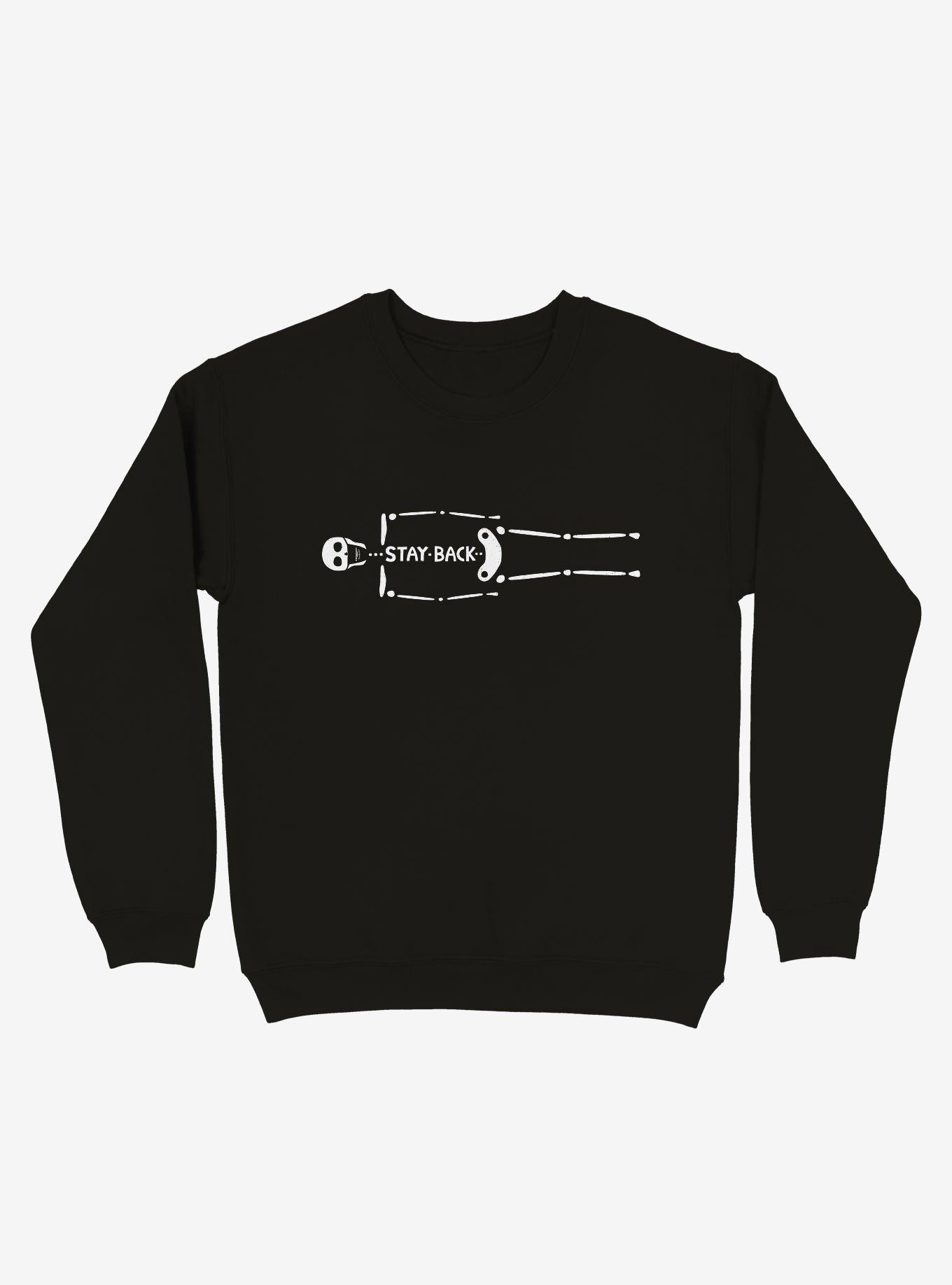Stay Back Skeleton Sweatshirt, BLACK, hi-res