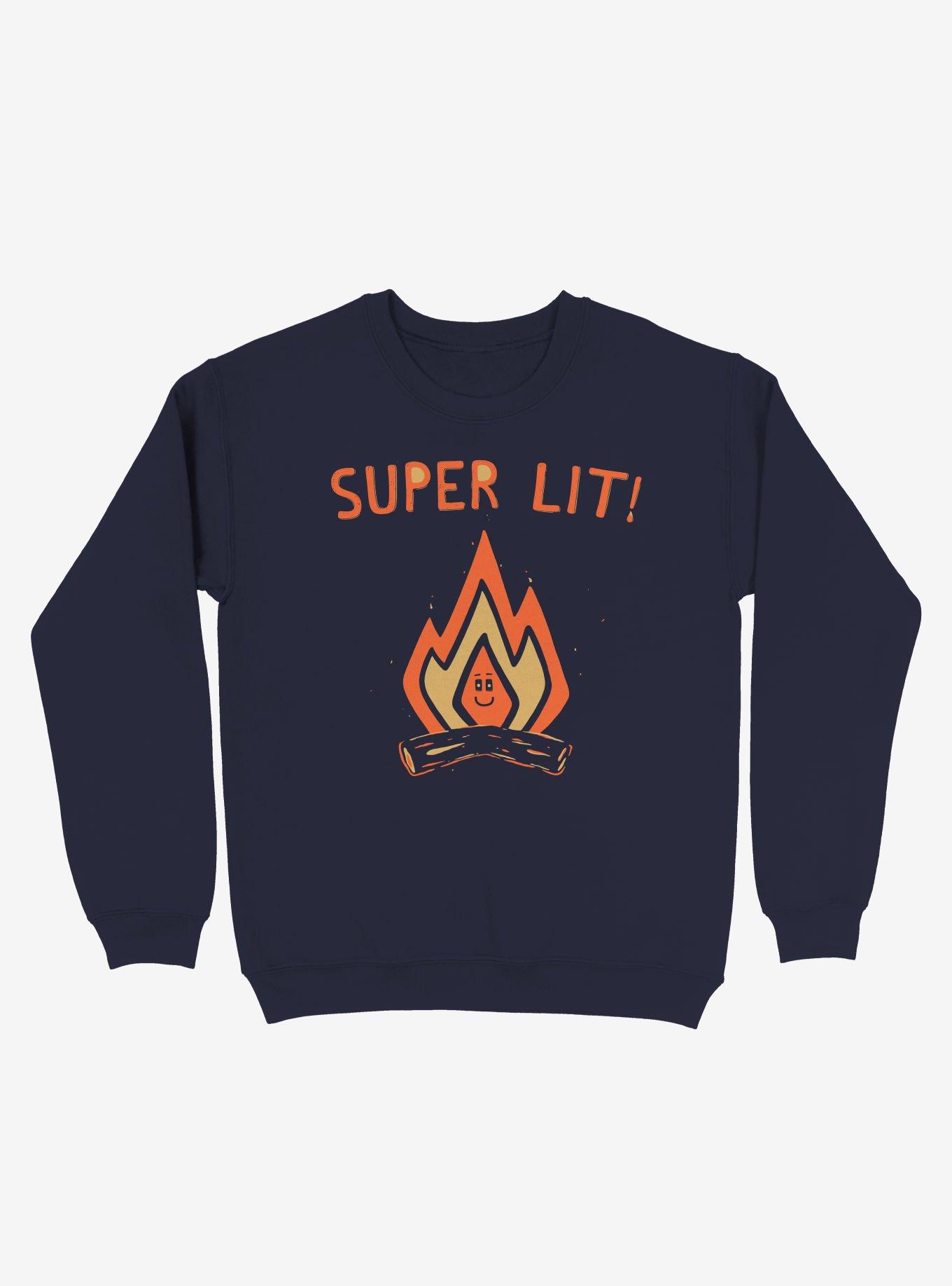 Super Lit! Campfire Sweatshirt, NAVY, hi-res