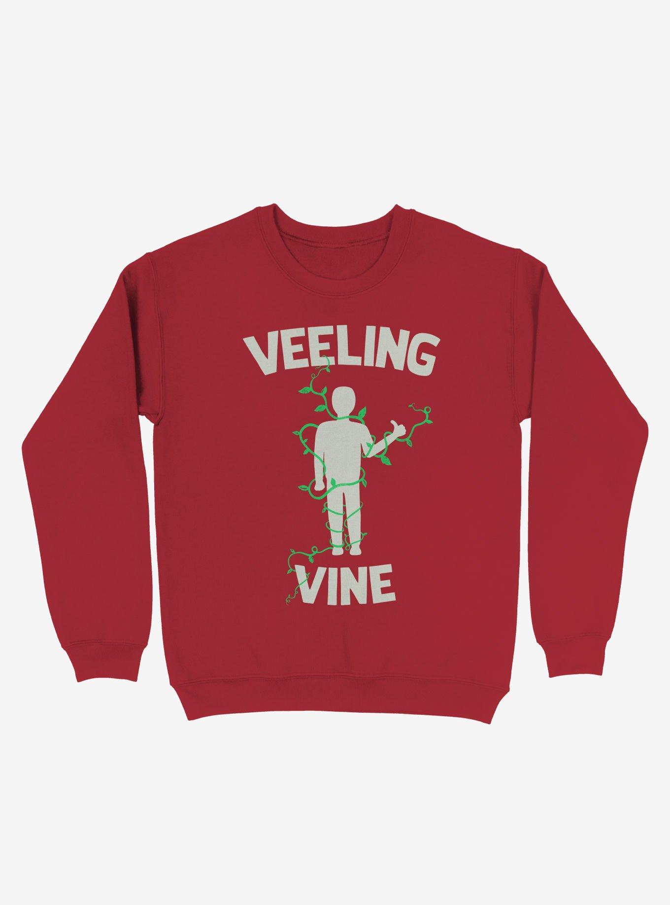 Veeling Vine Plants Sweatshirt, RED, hi-res