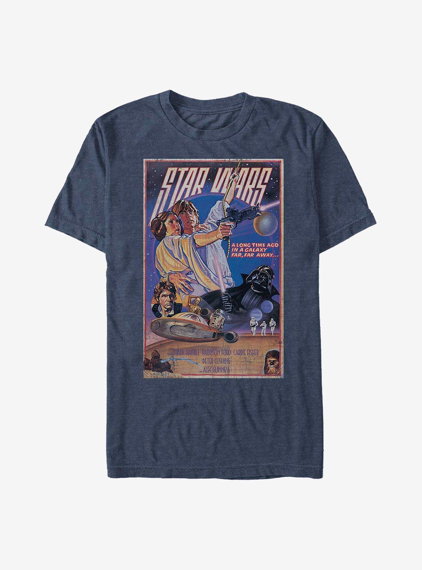 Star Wars Far Away Poster T-Shirt, NAVY HTR, hi-res