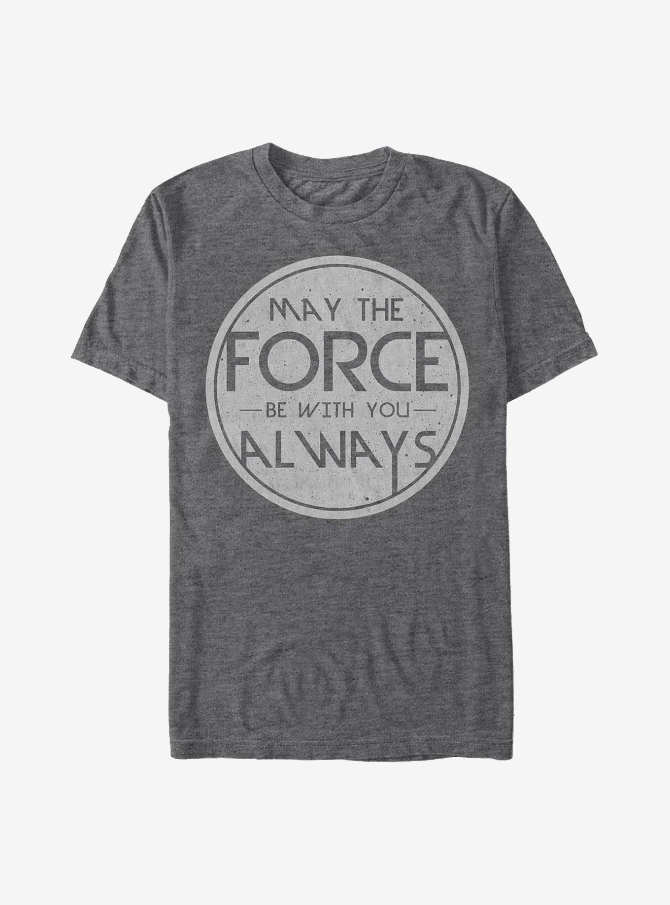 Star Wars May The Force Badge T-Shirt, CHAR HTR, hi-res
