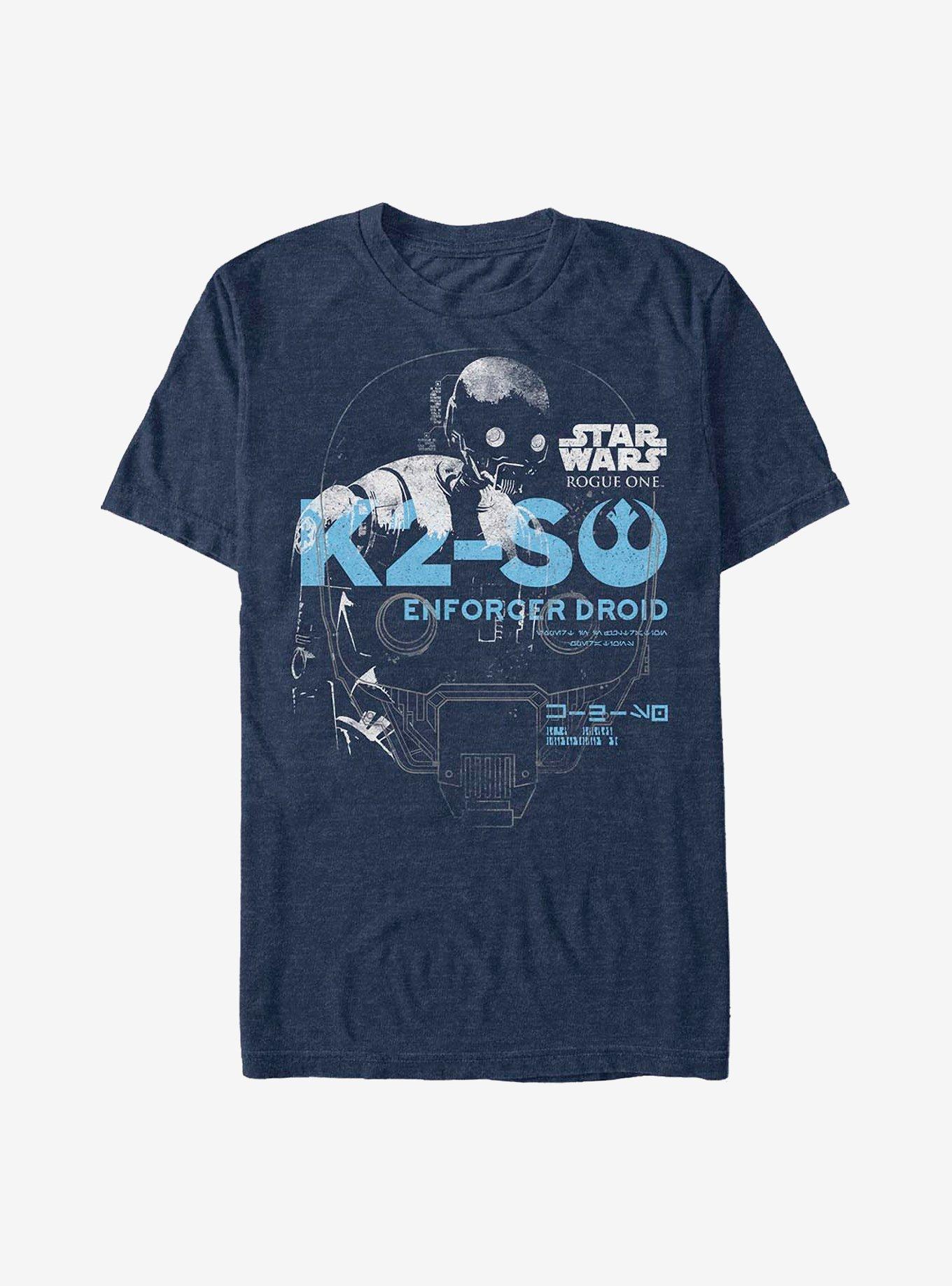 Star Wars Rogue One: A Star Wars Story Enforcer Droid Lines T-Shirt, NAVY HTR, hi-res
